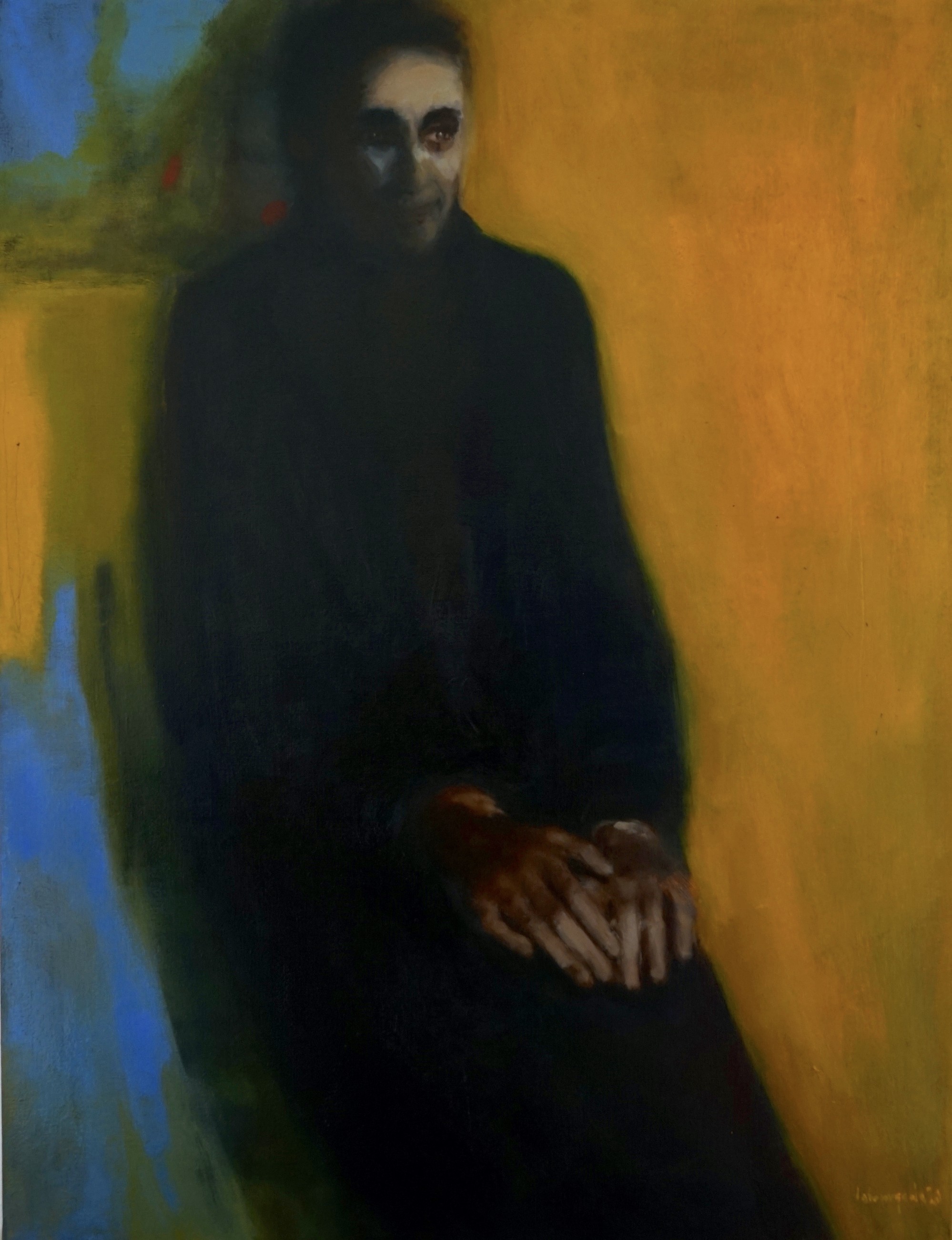 Self-portrait with two goldfish